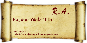 Rujder Abélia névjegykártya